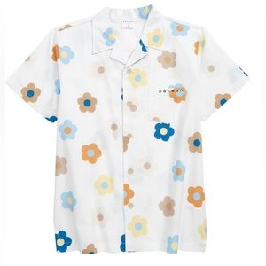 PacSun / Little Kids’ Floral Print Cotton Camp Shirt / White Floral / S (6-7)